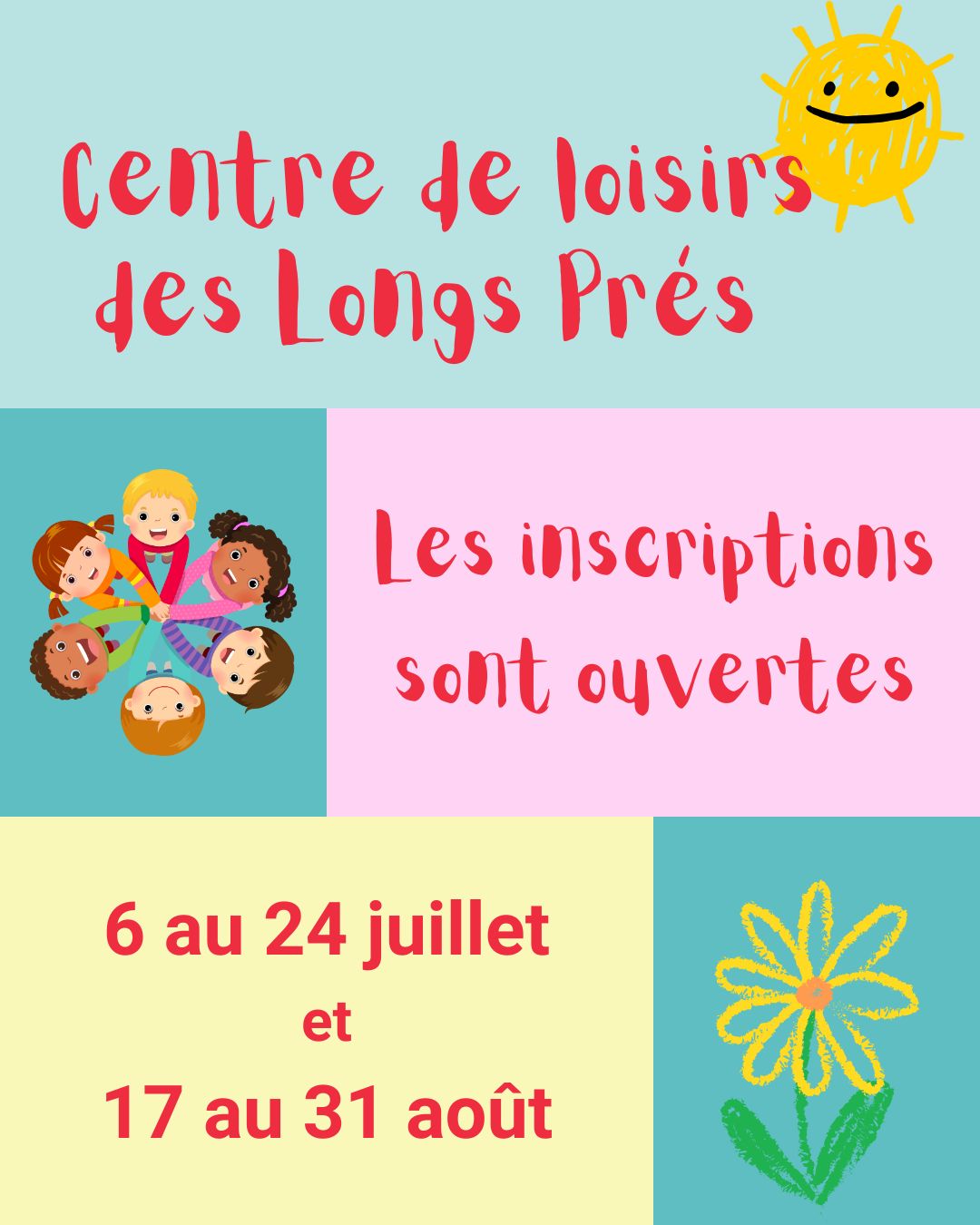 Inscription Centre de loisirs été 2026