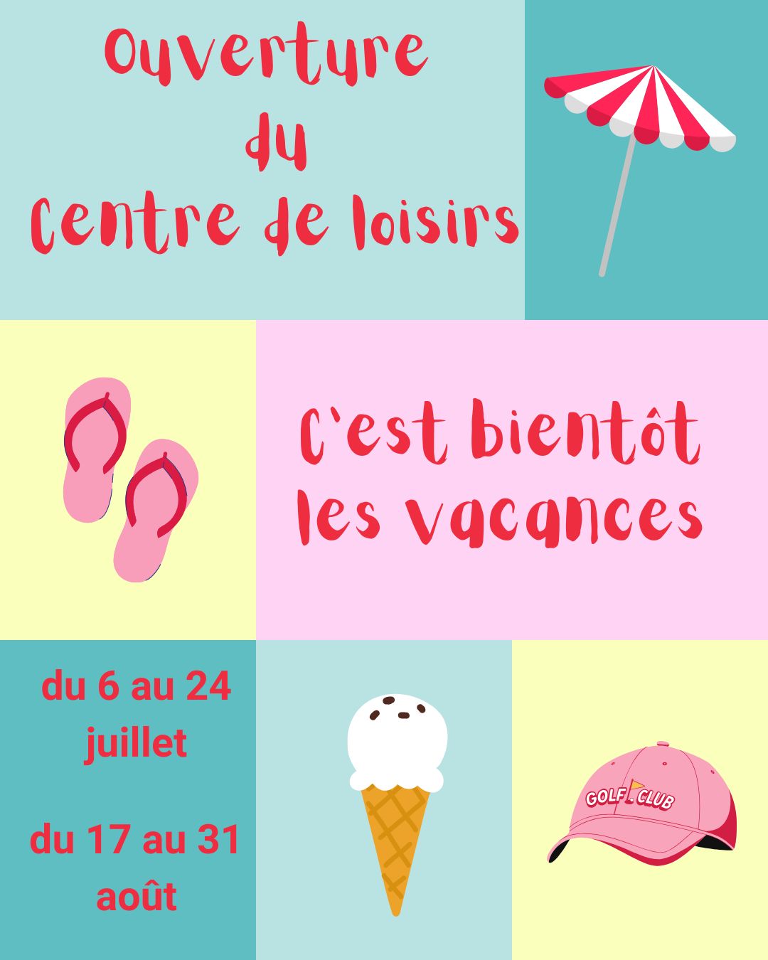 Inscription Centre de loisirs été 2026